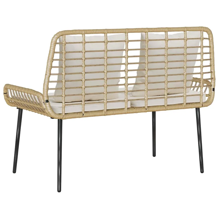 Banc de jardin Marron et Crème polyrotin - 7