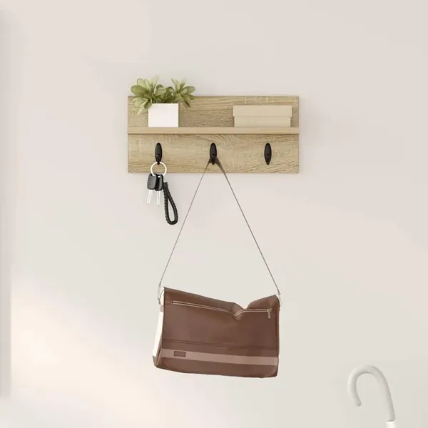 Porte-manteau mural Chêne Sonoma 40 x 10,5 x 18 cm