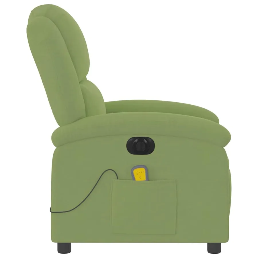 Fauteuil inclinable de massage électrique vert clair velours - 11