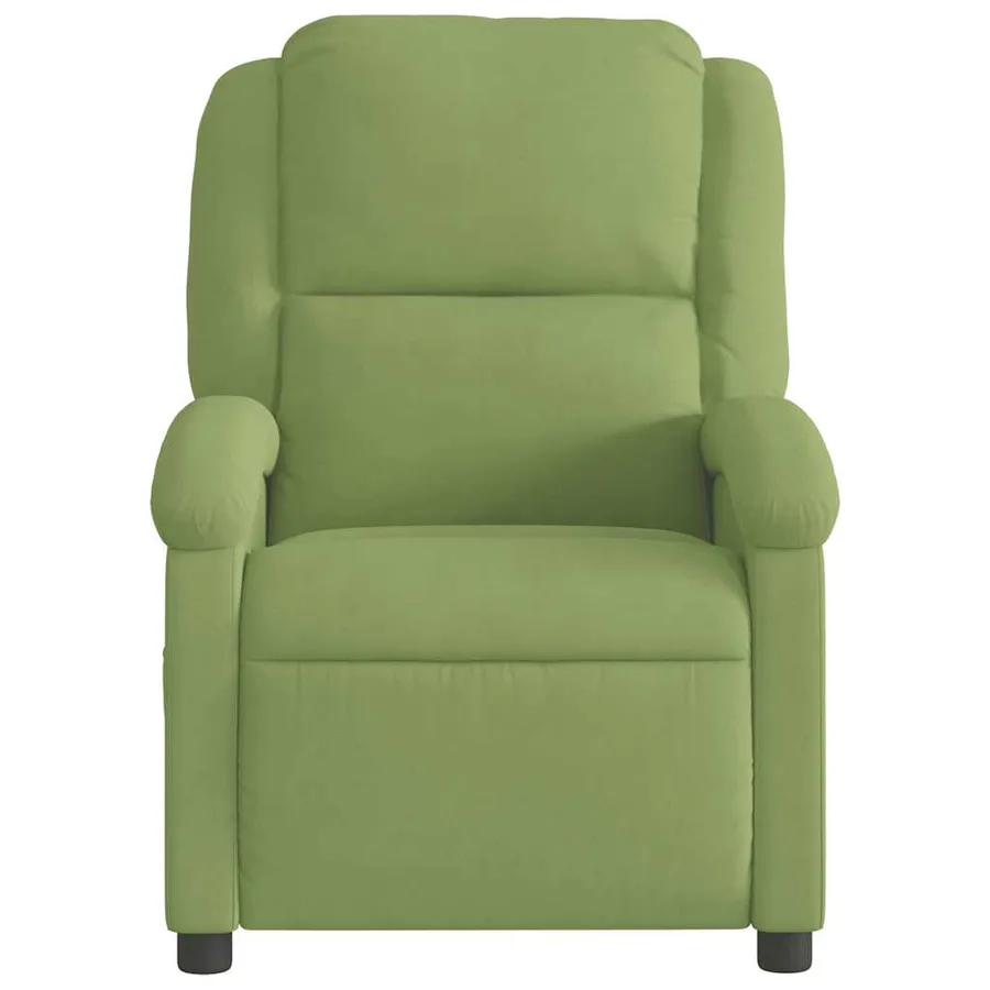 Fauteuil inclinable de massage électrique vert clair velours - 5
