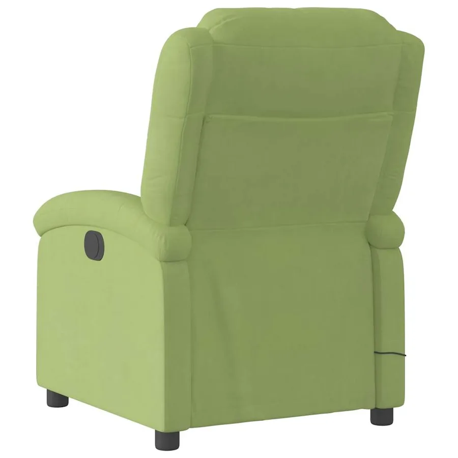 Fauteuil inclinable de massage électrique vert clair velours - 7