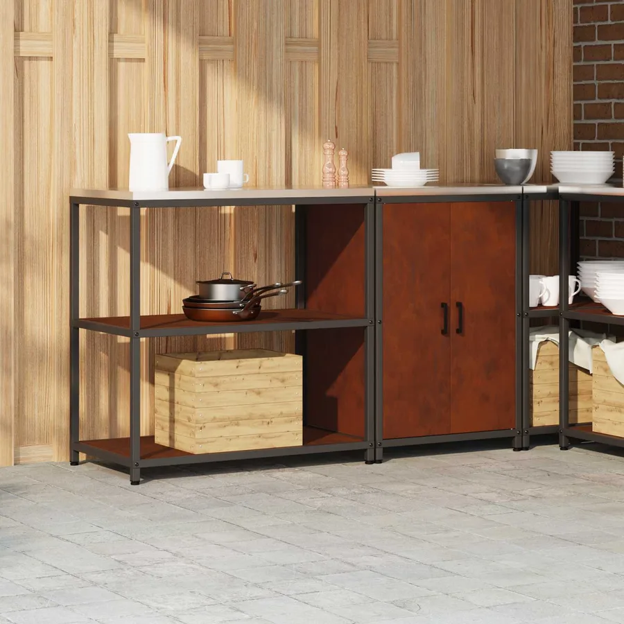 Ensemble de rangement cuisine HATTEM 2 pcs Rouillé Acier - 4
