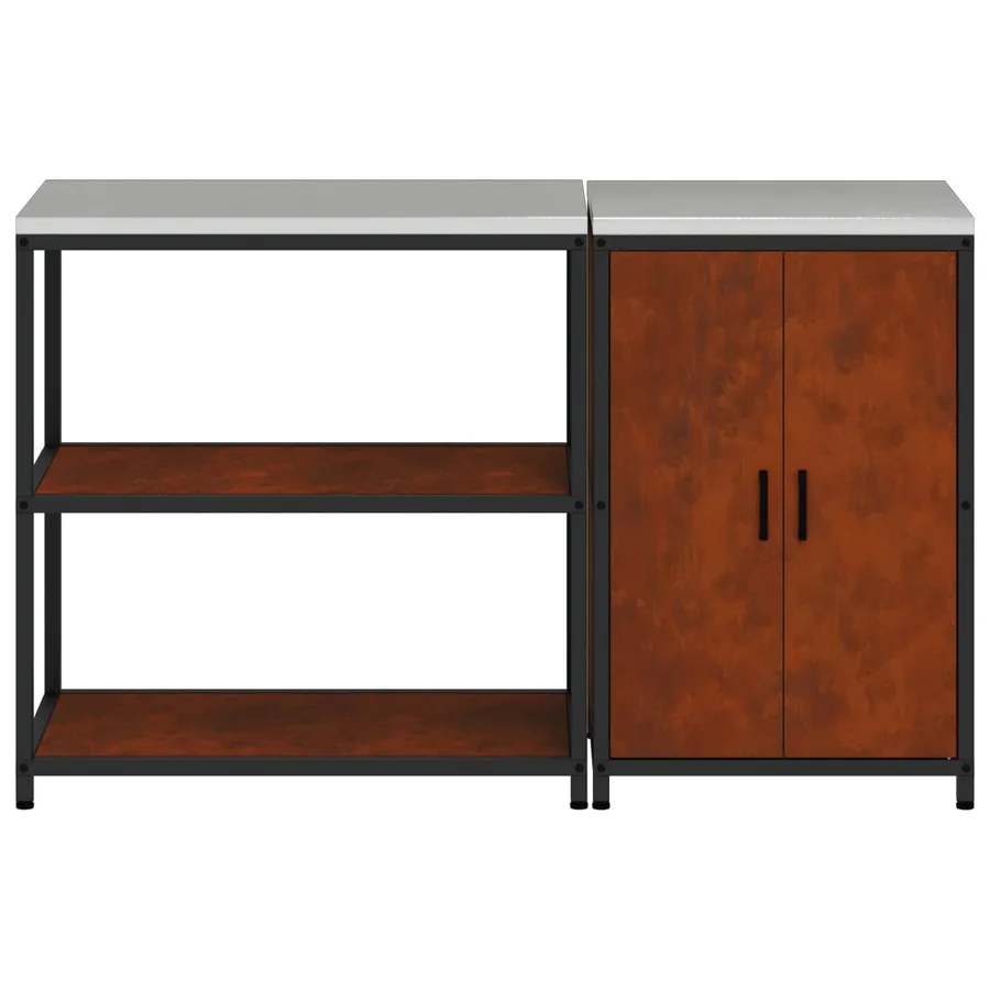 Ensemble de rangement cuisine HATTEM 2 pcs Rouillé Acier - 8