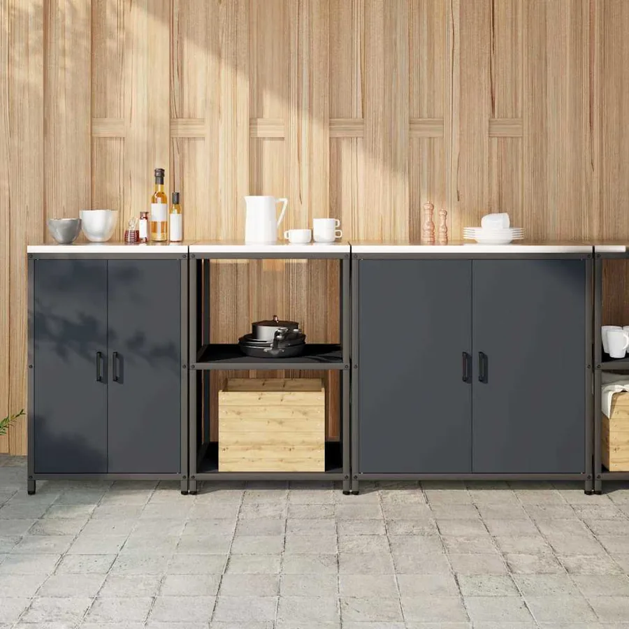 Ensemble de rangement cuisine HATTEM 3 pcs Anthracite