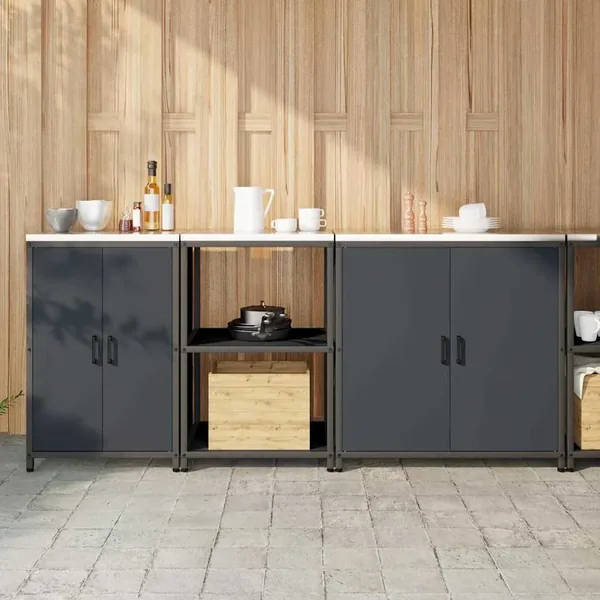 Ensemble de rangement cuisine HATTEM 3 pcs Anthracite