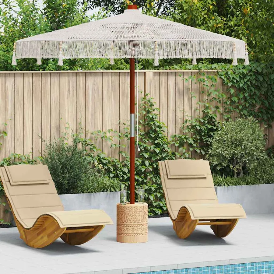 Parasol Macramé Crème 252.5 x 252.5 x 260 cm