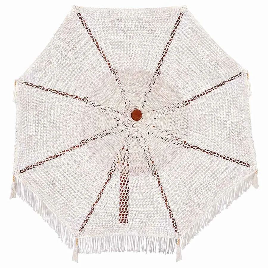 Parasol Macramé Crème 252.5 x 252.5 x 260 cm - 5