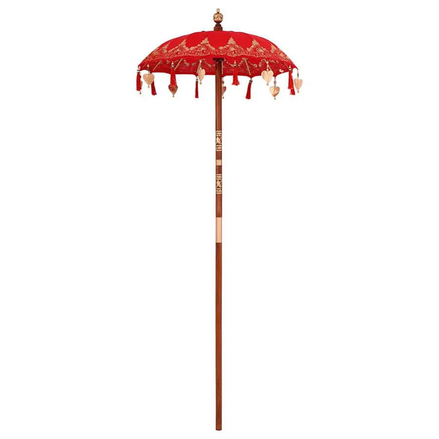 Parasol balinais Rouge 125 x 125 x 260 cm - 2