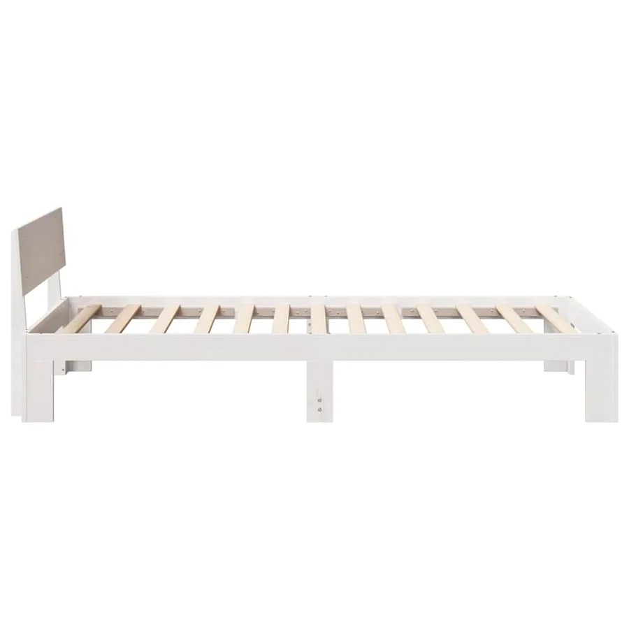 Cadre de lit avec tête de lit Blanc 75 x 190 cm Pin massif - 6