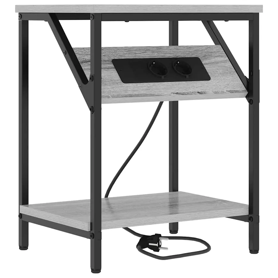 Cabinet de chevet Gris Sonoma 38 x 30 x 48 cm Bois d'ingénierie - 2