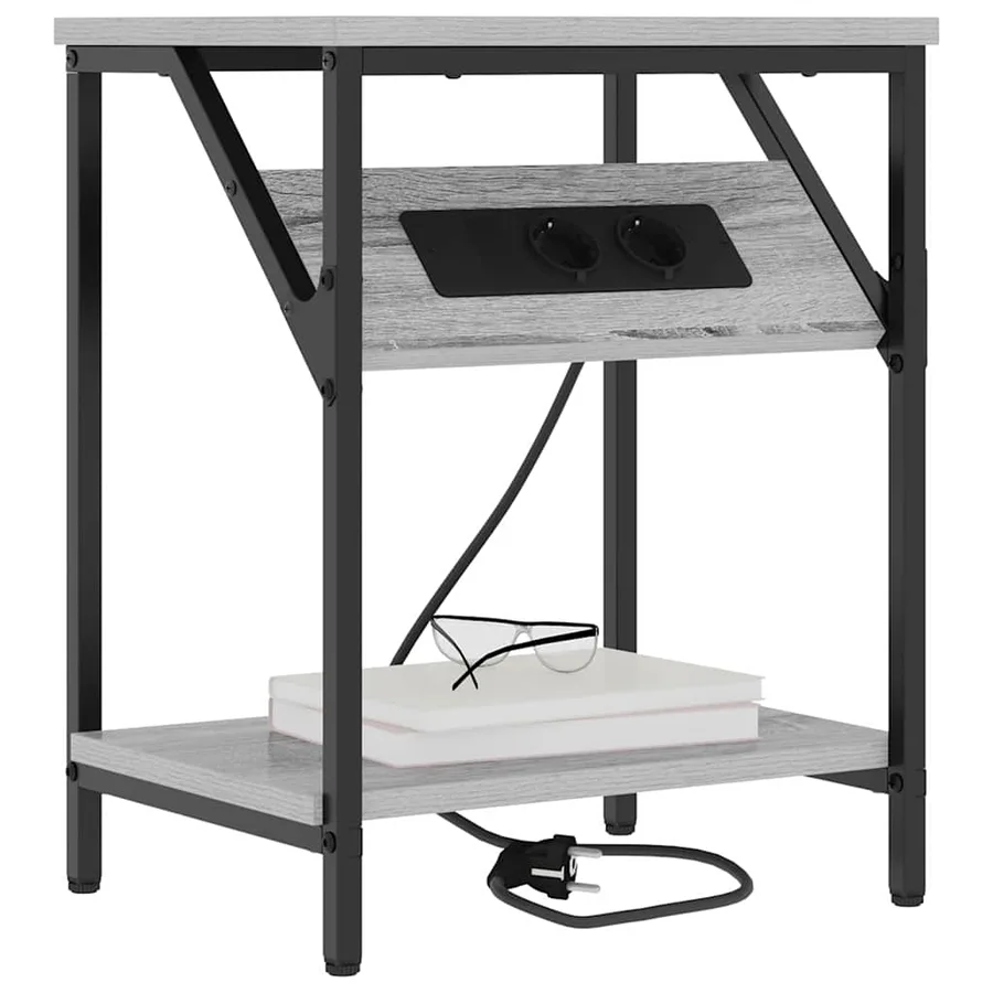 Cabinet de chevet Gris Sonoma 38 x 30 x 48 cm Bois d'ingénierie - 3