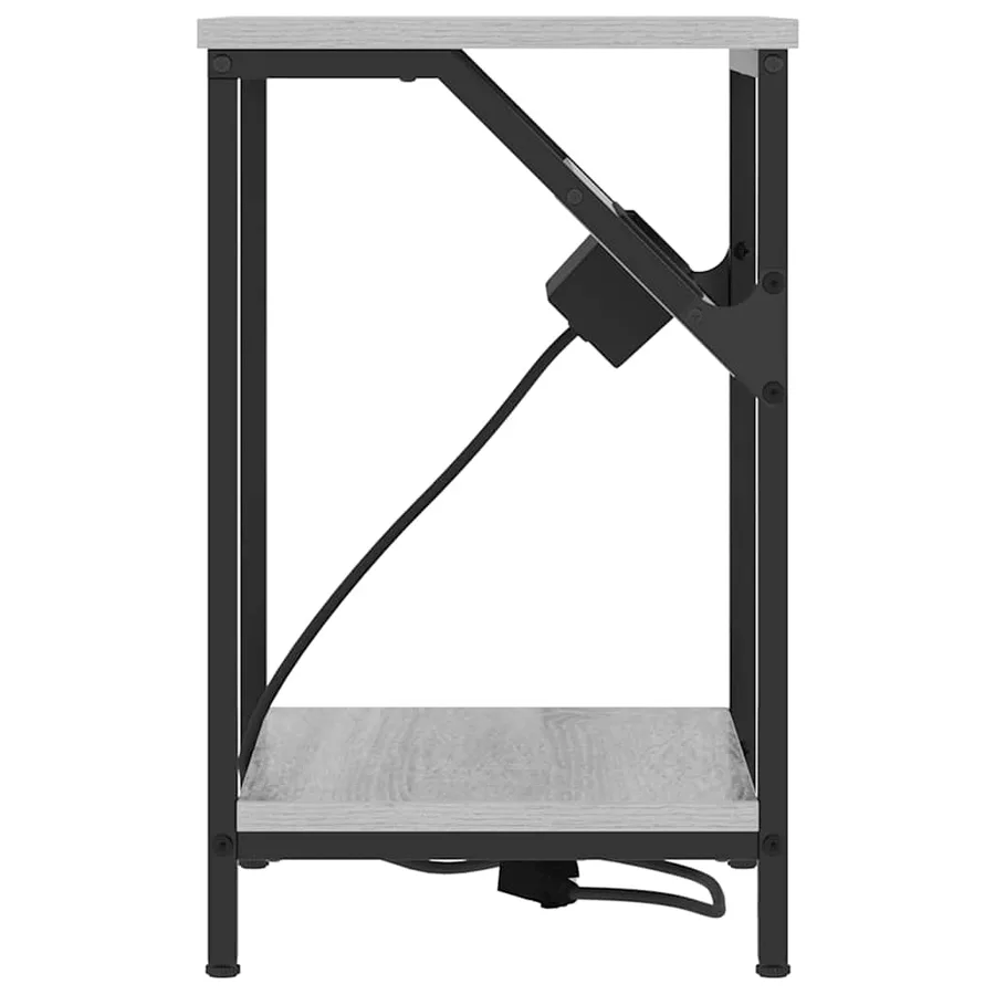 Cabinet de chevet Gris Sonoma 38 x 30 x 48 cm Bois d'ingénierie - 6
