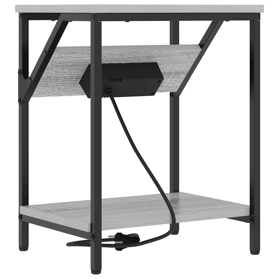 Cabinet de chevet Gris Sonoma 38 x 30 x 48 cm Bois d'ingénierie - 7