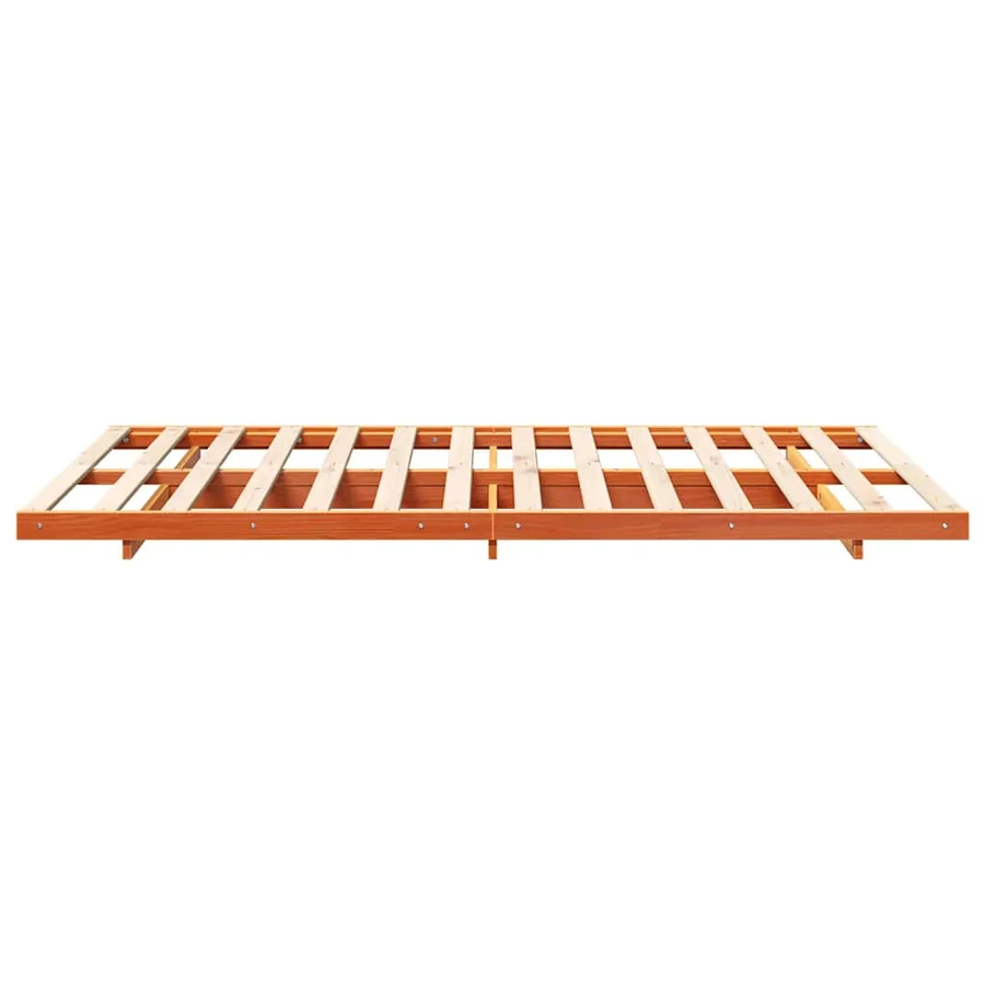 Cadre de lit Brun cire 135 x 190 cm Pin massif - 6