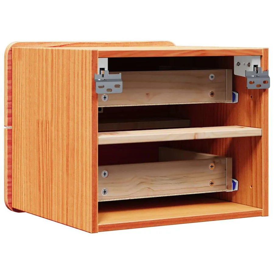 Table de chevet 2 pcs Marron 39 x 34 x 33 cm Bois de pin massif - 9