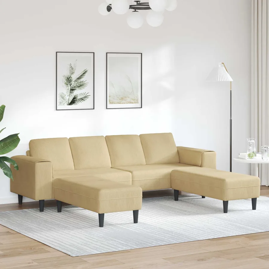 Canapé Vert gris 250 x 188 x 76 cm Tissu en velours côtelé