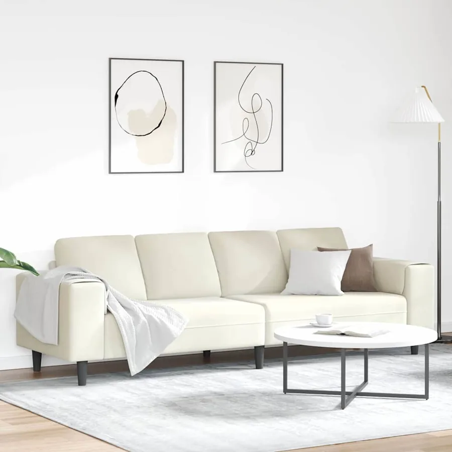 Canapé de salon Crème 250 x 77 x 76 cm