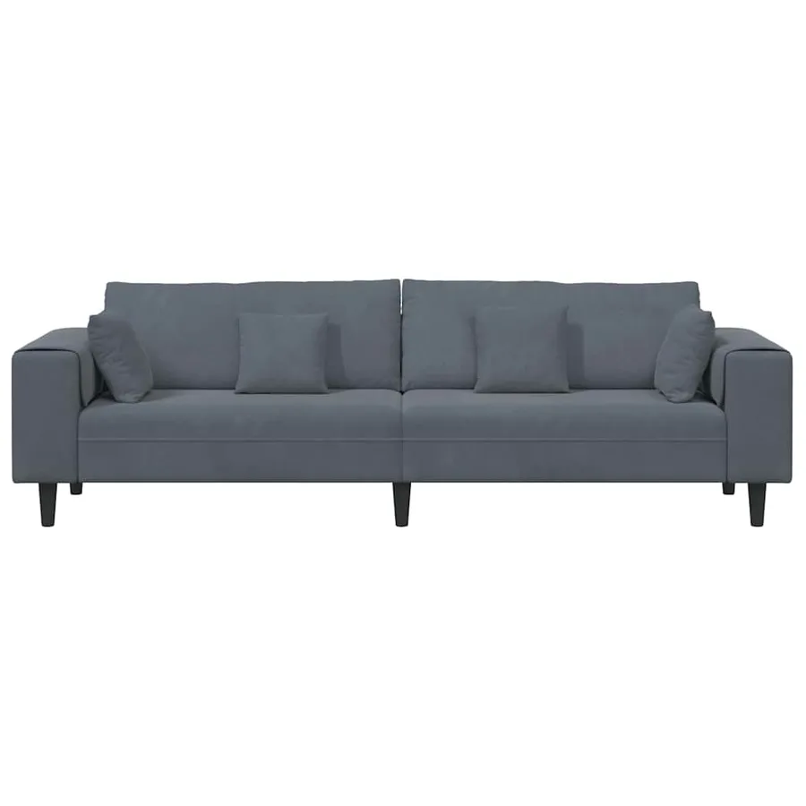 Canapé Gris foncé 250 x 77 x 76 cm Velours - 4