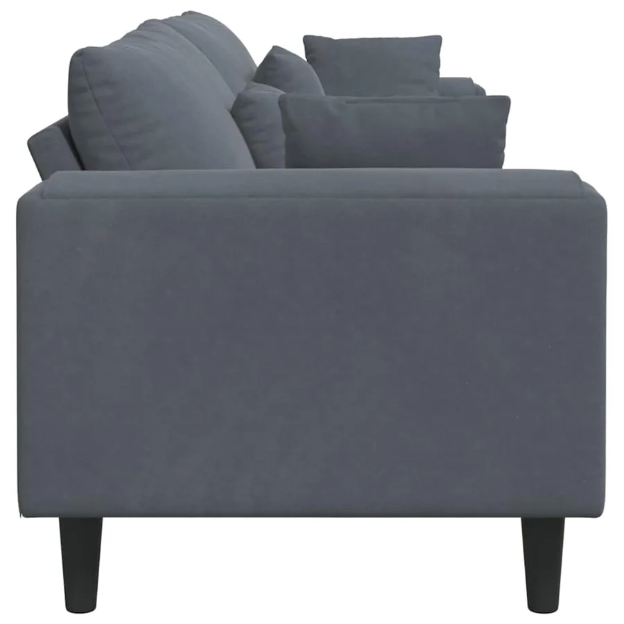 Canapé Gris foncé 250 x 77 x 76 cm Velours - 5