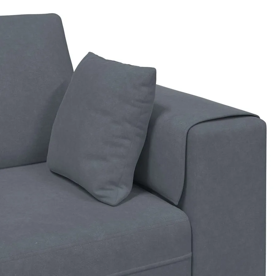 Canapé Gris foncé 250 x 77 x 76 cm Velours - 7