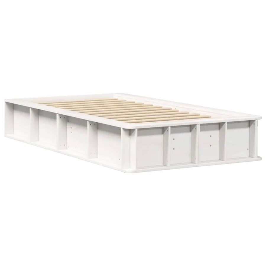 Cadre de lit Blanc 75 x 190 cm Bois de pin massif - 4