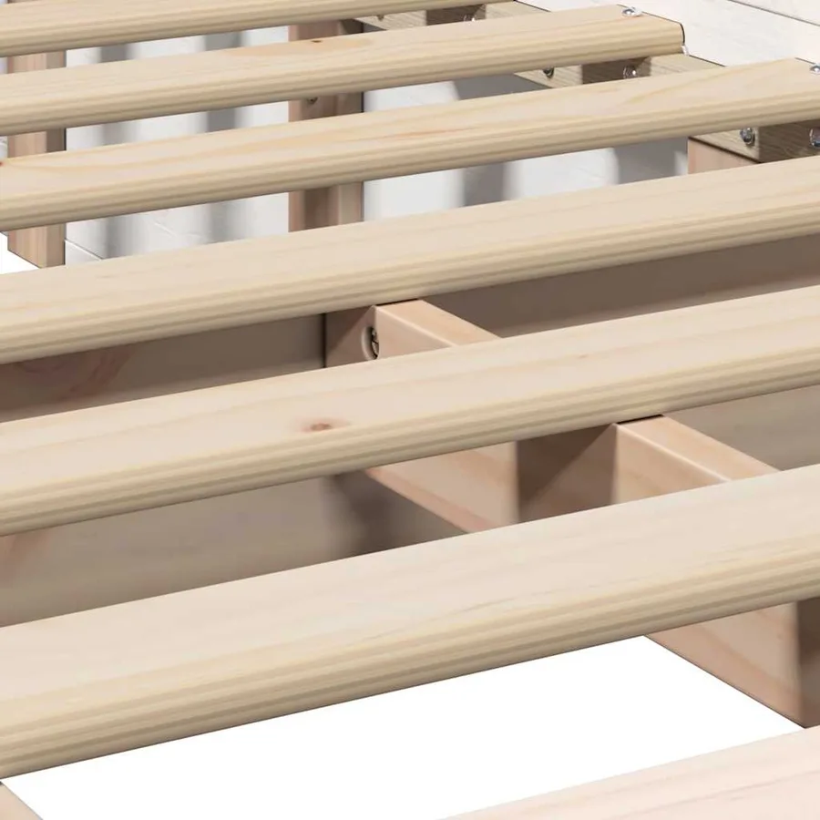Cadre de lit Blanc 75 x 190 cm Bois de pin massif - 8