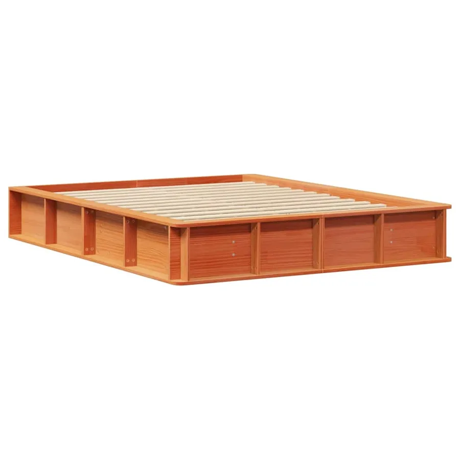 Cadre de lit Cire marron 160 x 200 cm Bois de pin massif - 4
