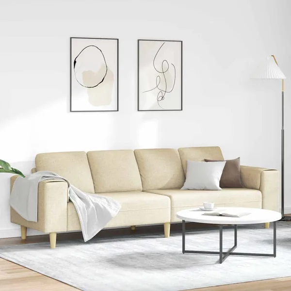 Canapé de salon Crème 250 x 77 x 76 cm Polyester