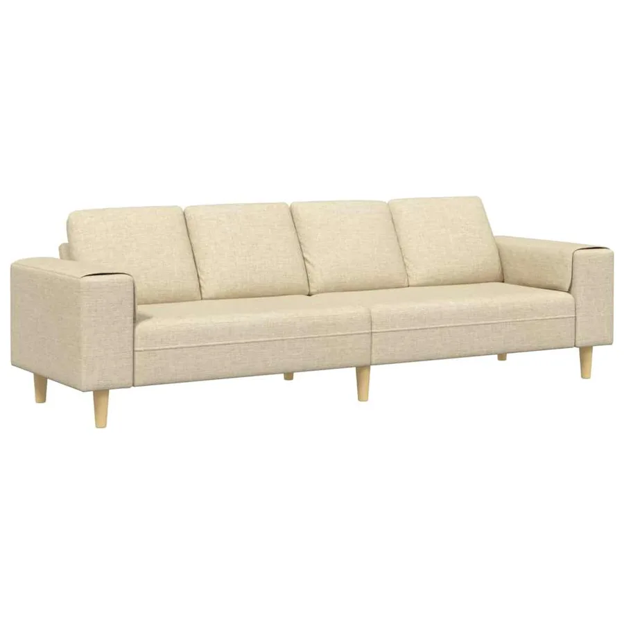 Canapé de salon Crème 250 x 77 x 76 cm Polyester - 2