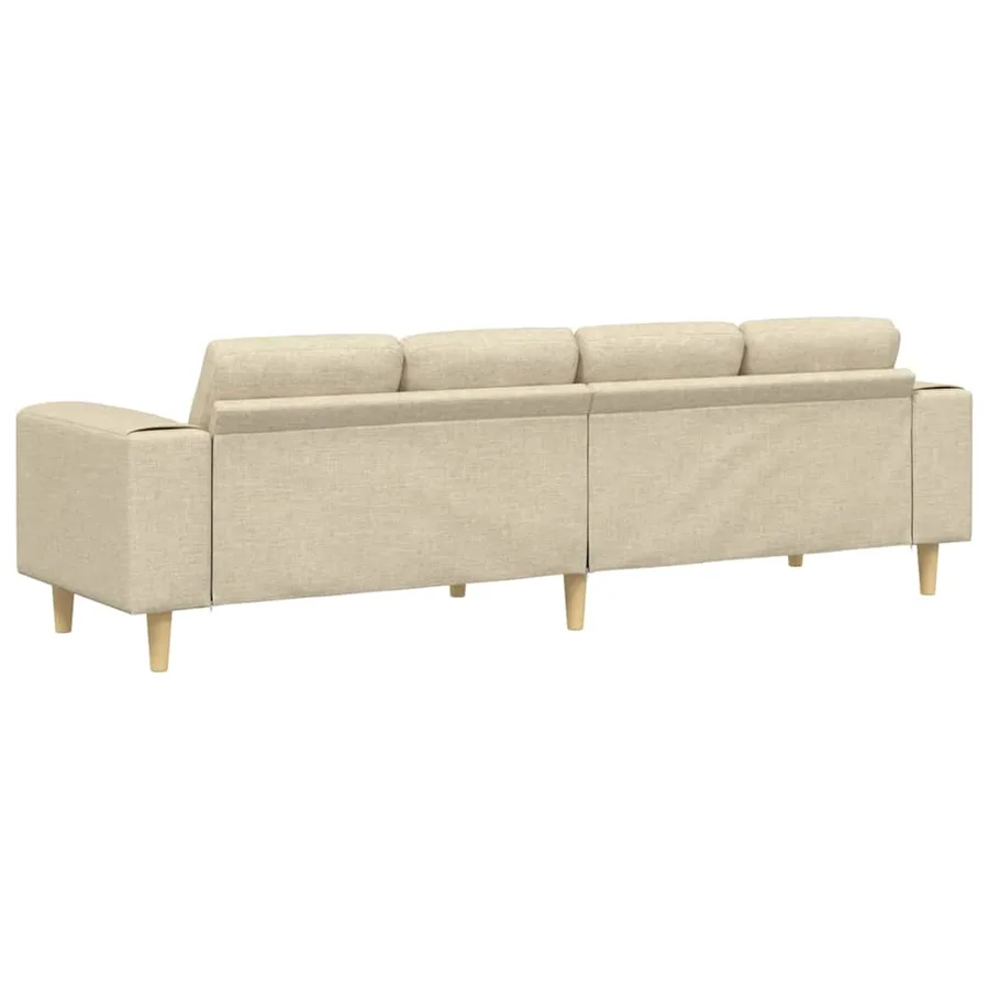 Canapé de salon Crème 250 x 77 x 76 cm Polyester - 6