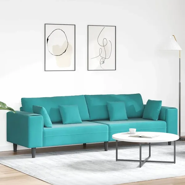 Canapé Turquoise 250 x 77 x 76 cm Velours