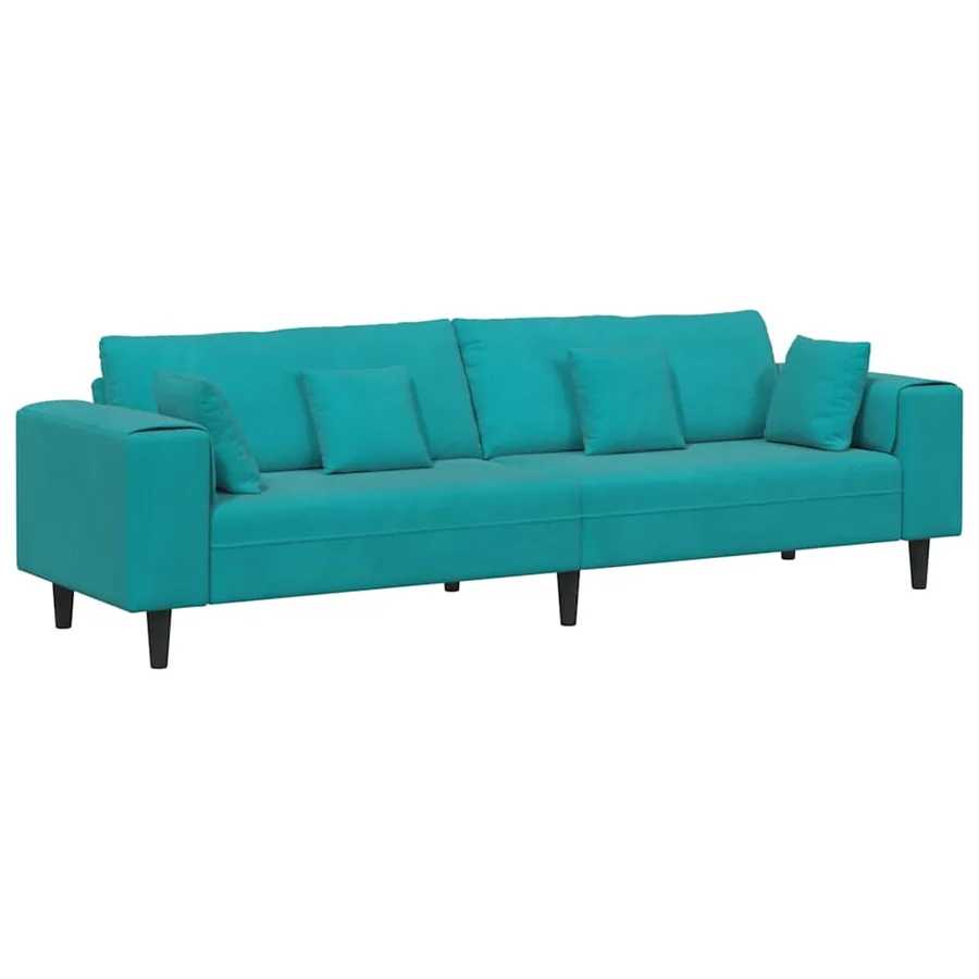 Canapé Turquoise 250 x 77 x 76 cm Velours - 2