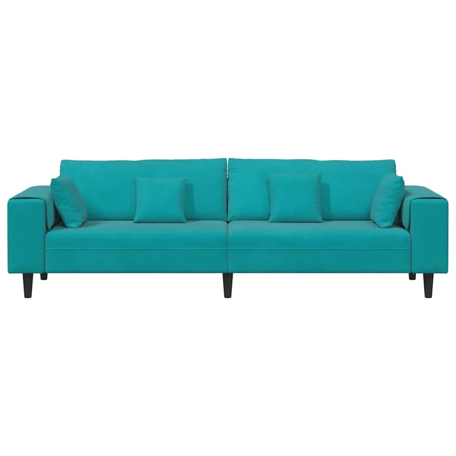 Canapé Turquoise 250 x 77 x 76 cm Velours - 4