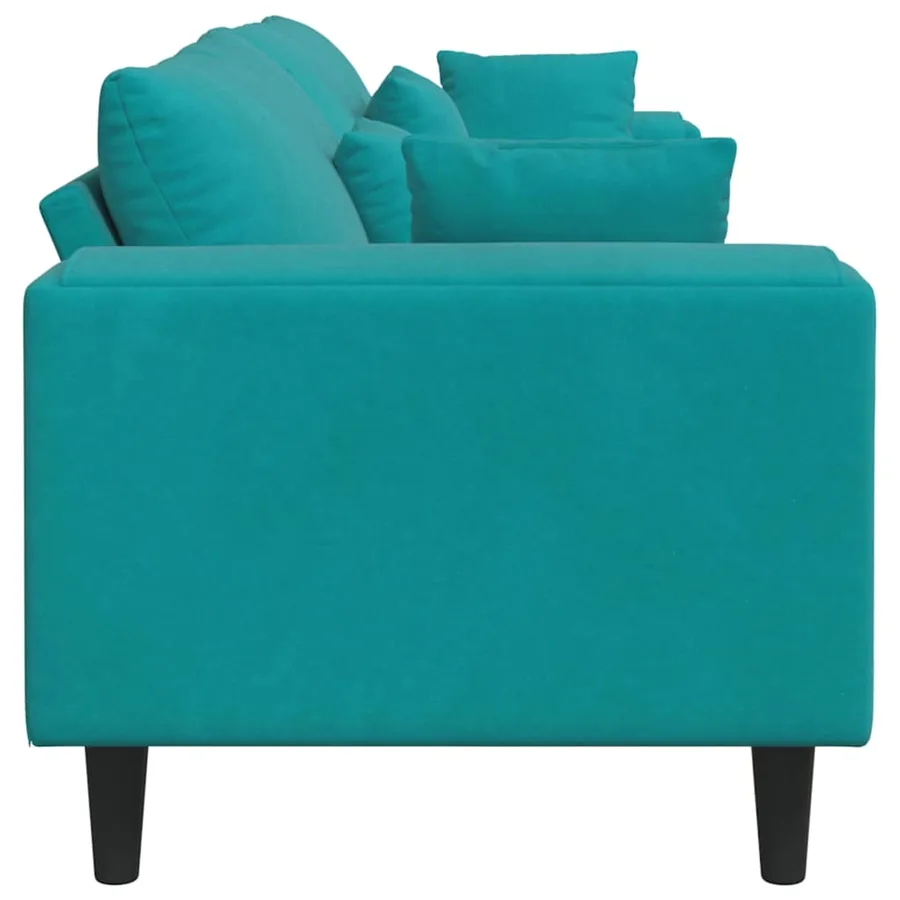 Canapé Turquoise 250 x 77 x 76 cm Velours - 5
