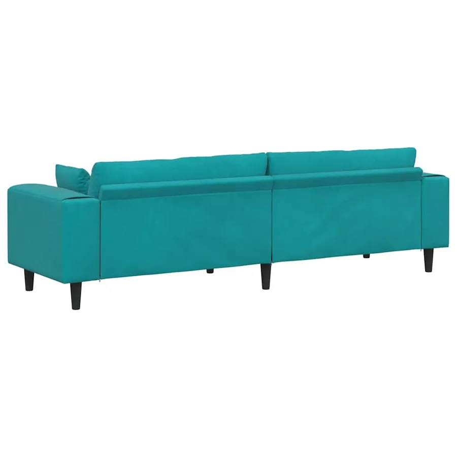 Canapé Turquoise 250 x 77 x 76 cm Velours - 6