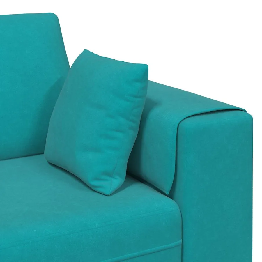 Canapé Turquoise 250 x 77 x 76 cm Velours - 7