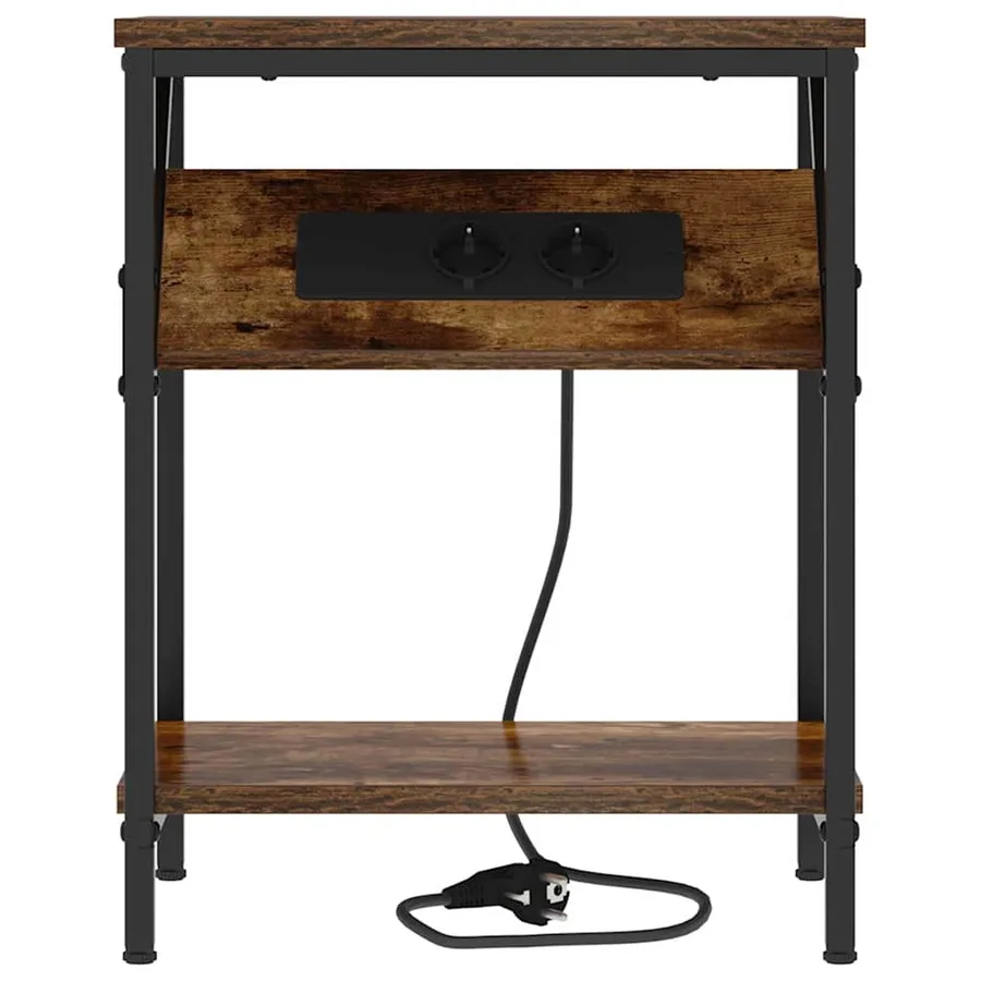 Cabinet de chevet Chêne fumé 38 x 30 x 48 cm Bois d'ingénierie - 5