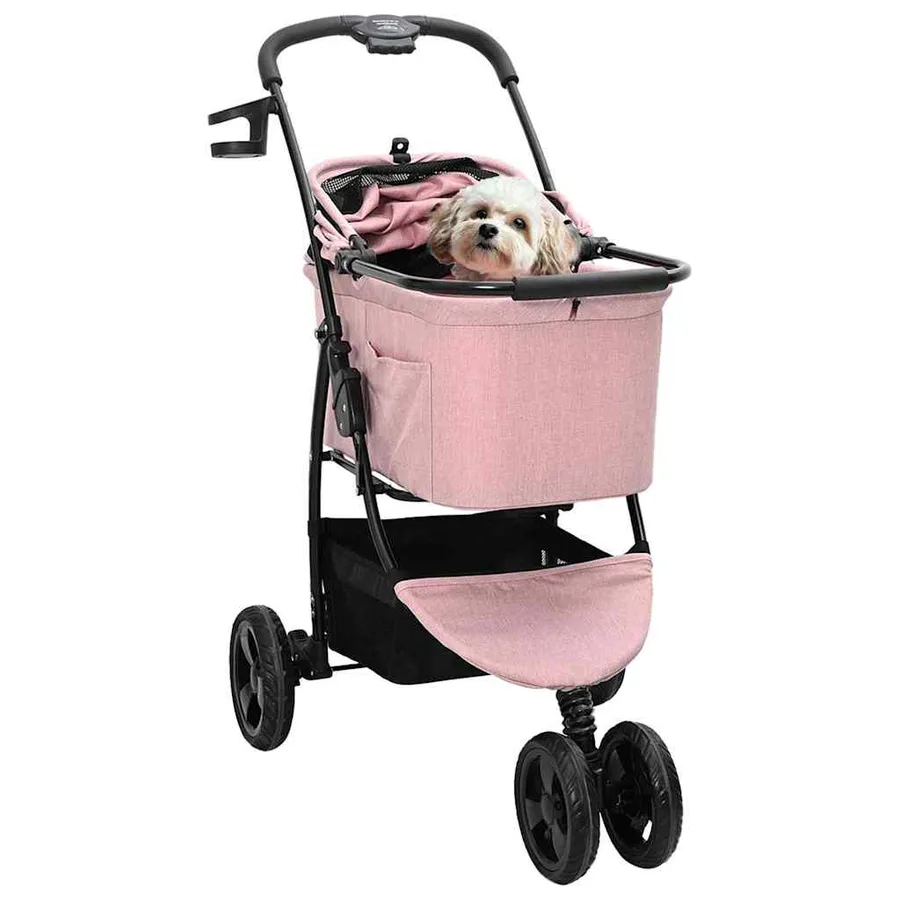 Poussette Pliante pour Animaux Rose 78 x 54 x 101 cm Polyester - 2