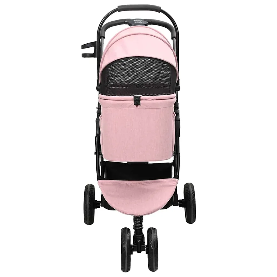 Poussette Pliante pour Animaux Rose 78 x 54 x 101 cm Polyester - 7