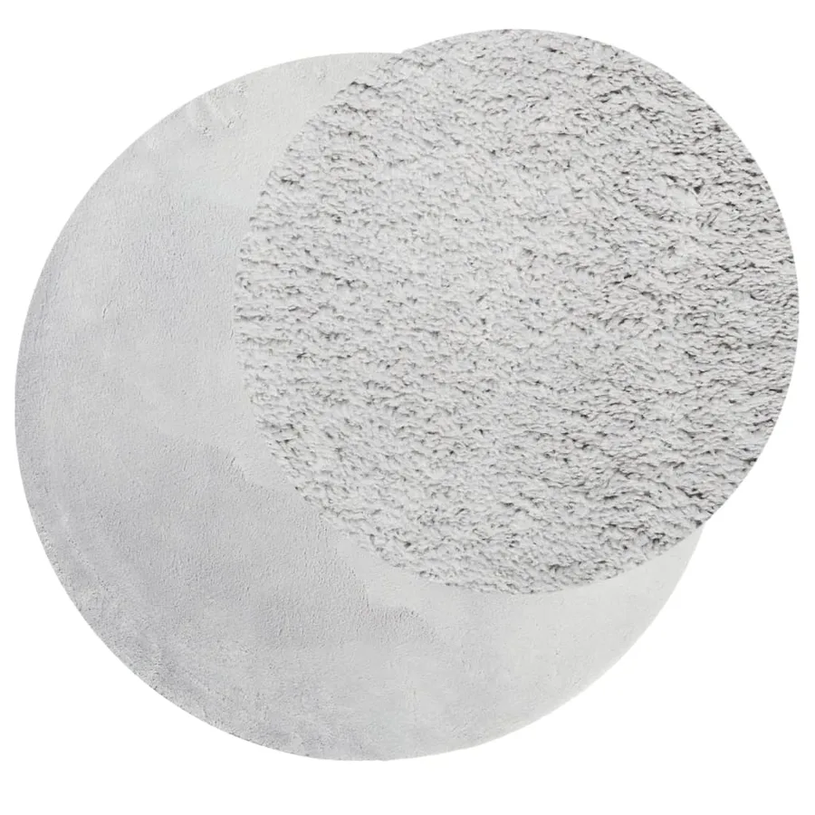 Tapis HUARTE à poils courts doux et lavable gris Ø 100 cm - 3