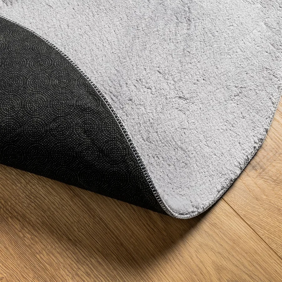 Tapis HUARTE à poils courts doux et lavable gris Ø 100 cm - 5
