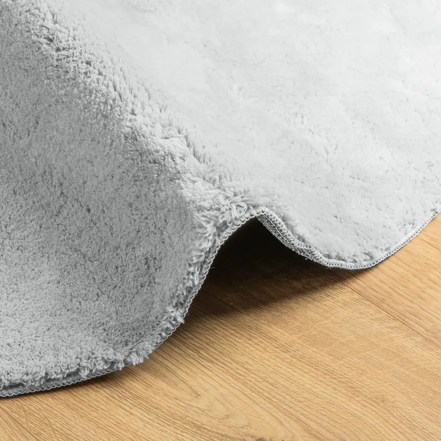 Tapis HUARTE à poils courts doux et lavable gris Ø 100 cm - 6