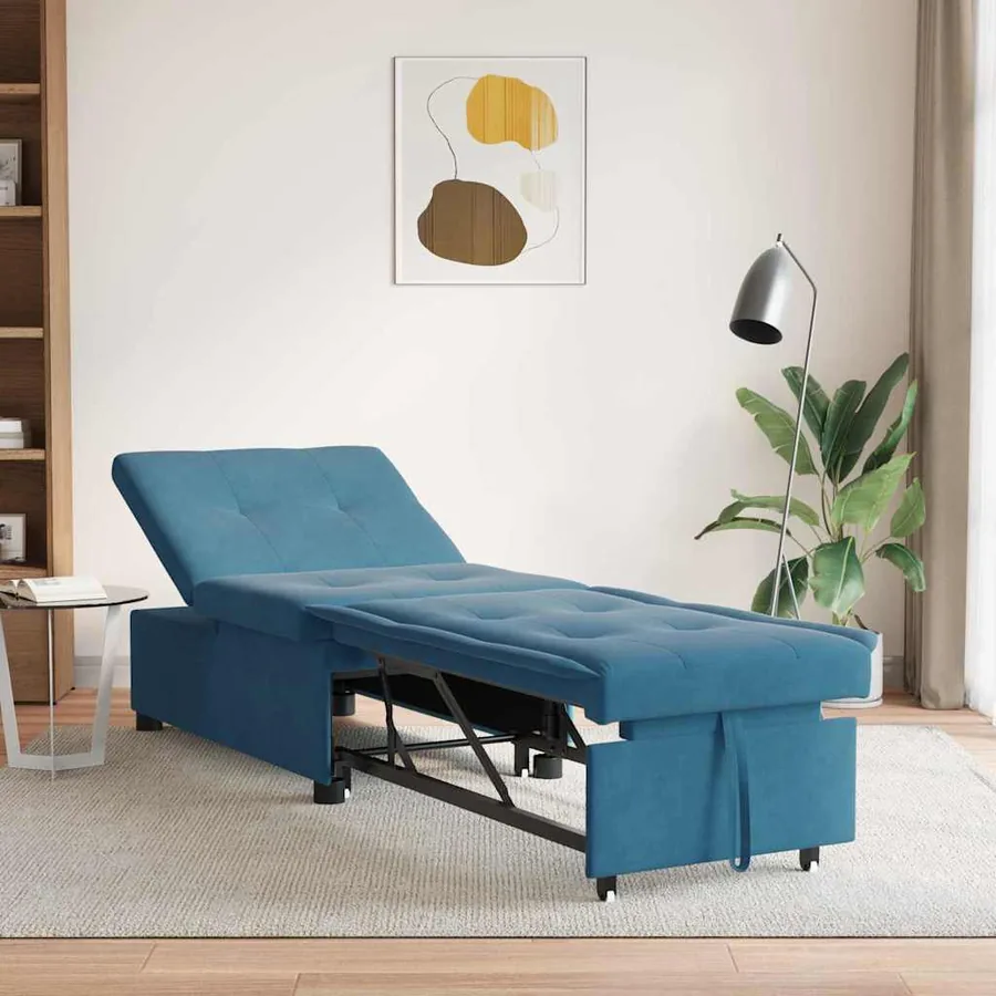 Canapé-Lit Bleu 194 x 67 x 82 cm Velours