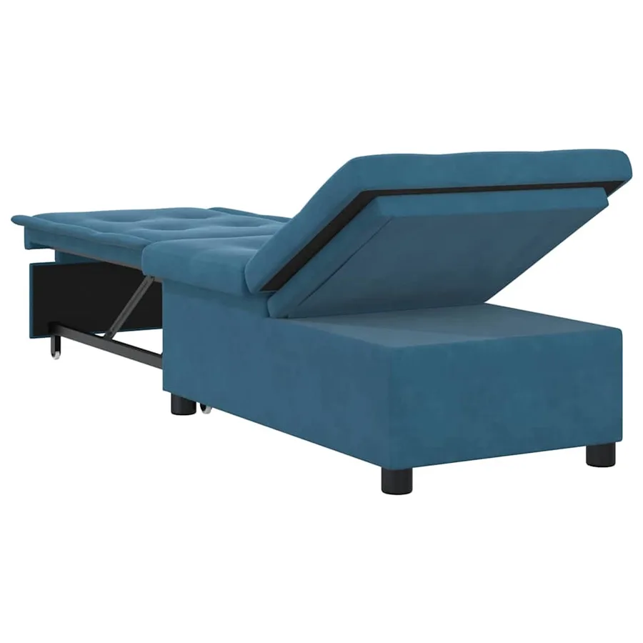 Canapé-Lit Bleu 194 x 67 x 82 cm Velours - 6