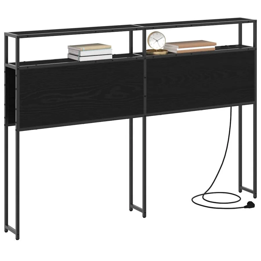 Tête de lit de rangement Chêne noir Bois d'ingénierie - 3
