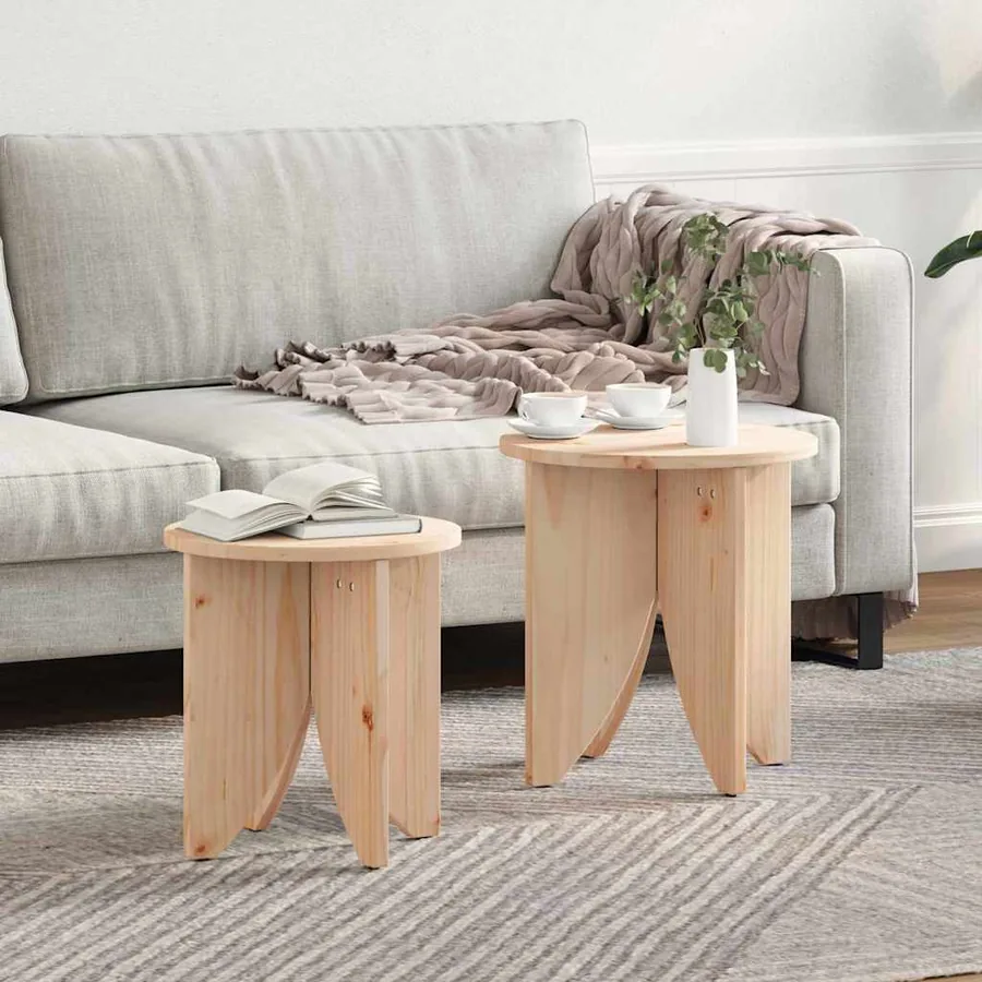 Table basse 2 pcs Naturel