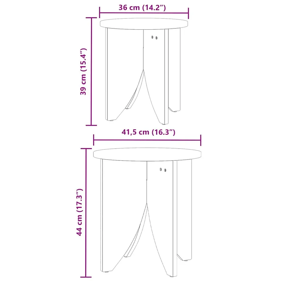 Table basse 2 pcs Naturel - 8