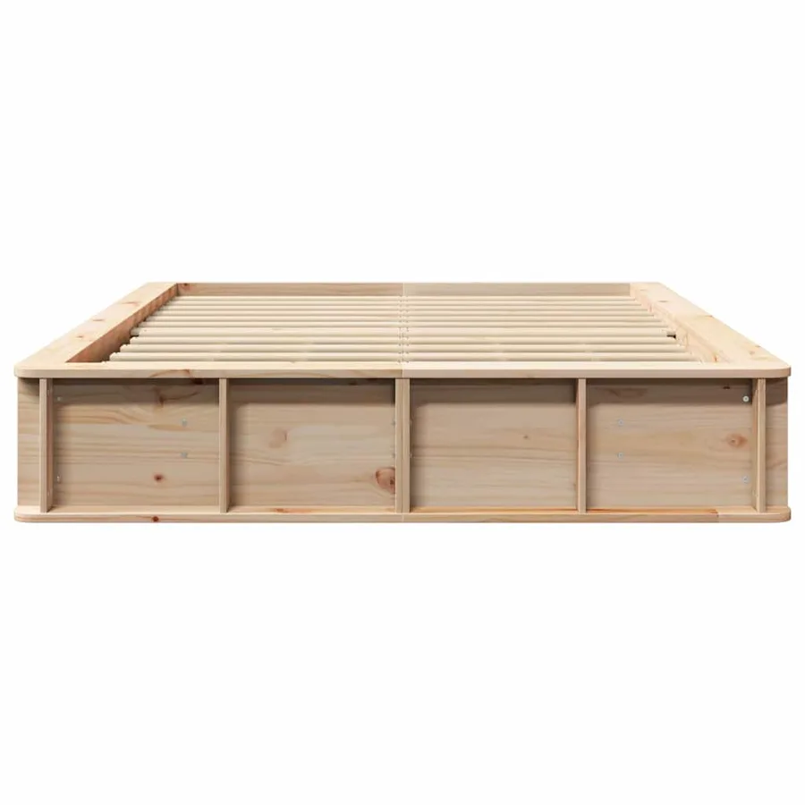 Cadre de lit Marron 135 x 190 cm Bois de pin massif - 5