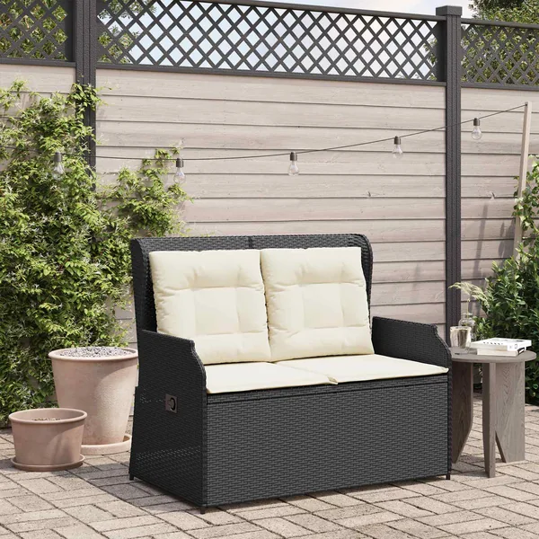 Banc de jardin Noir polyrotin