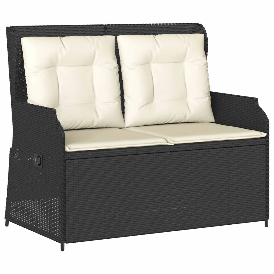 Banc de jardin Noir polyrotin - 2